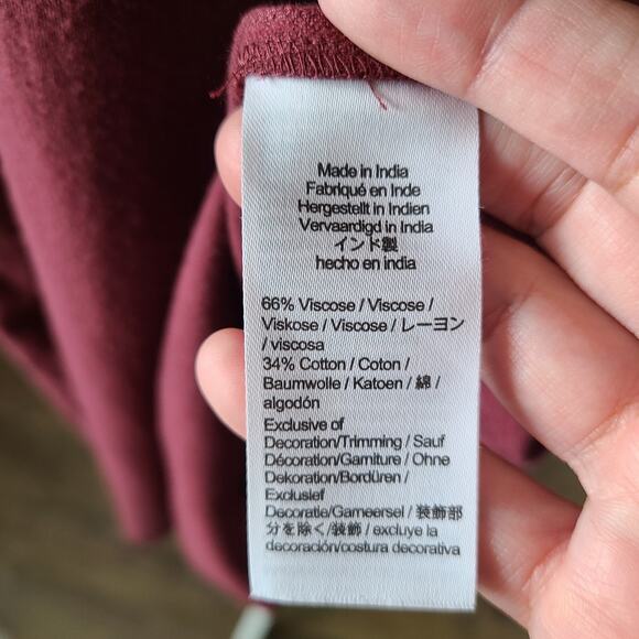 NWT Madewell Boho Festival Dress Large Western Eyelet Ruffle Embroidery Burgundy - Picture 14 of 16